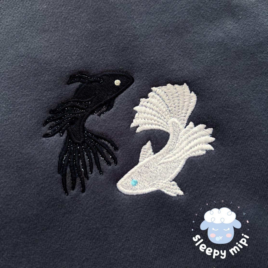 duo betta fish sorcerers embroidered hoodie